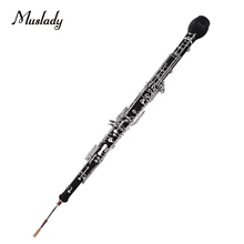 Muslady Professional English Horn Alto Oboe F Key Synthetic Wood Body Silver-plated Keys Woodwind Instrument with Gloves Case