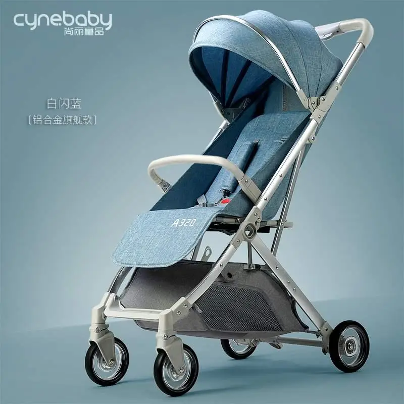 Cynebaby детская тележка портативный складной и откидной Зонт автомобиль Джейн - Цвет: white flashing blue