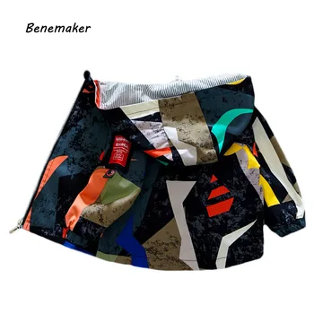 

Benemaker New Boy Clothes Windbreaker For Girls Autumn Jacket Children's Fashion Infant Baby Hooded Stitching Color Coats NA010