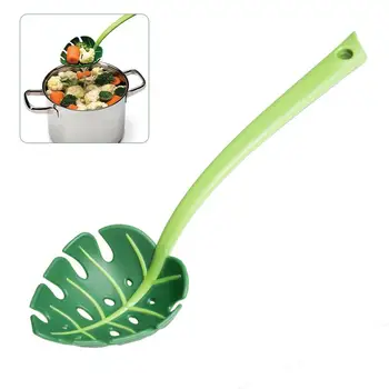 

1pcs Creative Jungle Green Leaf Colander Multi-functional Noodle Spoon Cooking Spoon Filter Spoon Kitchen Tool посуда для кухни