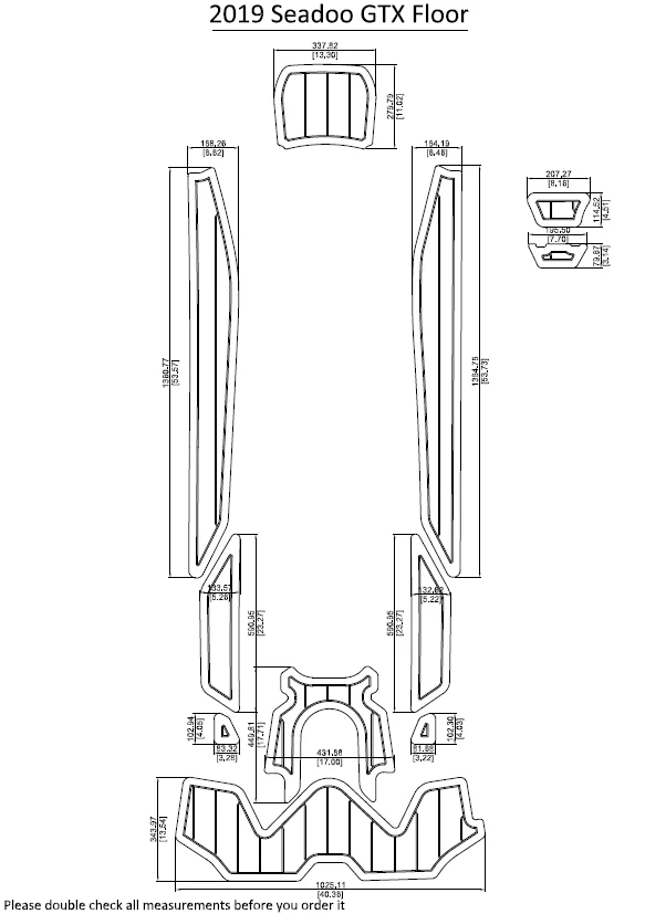 

2019 Seadoo GTX Floor Platform Pad Boat EVA Teak Decking 1/4" 6mm