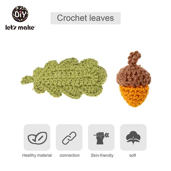 

Let's Make Wooden Crochet Beads Baby Teether Wooden Toys 10pcs Leaves Pine Nuts DIY Bracelet Copyright Patent BPA Free Wholesale