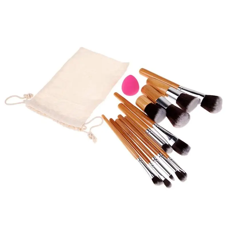 

1Pcs Cosmetic Pen Professional Makeup Brushes Cosmetic Powder Eye Shadow Foundation Blush Beauty Make Up Brush + Sponge Puff