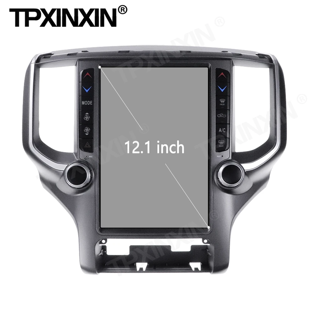 128 Tesla Screen Carplay Android Car Radio 2 Din Stereo Receiver For Dodge RAM 1500 2500 2018 2019 2020 GPS Audio Recorder Unit