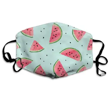 

Swono Mask Watermelon,Blue Cartoon Watermelon Pattern Polyester Anti Dust Face Mask-Washable and Reusable Mask for Cycling