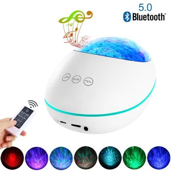 

Stone Ocean Wave Projector 12 LED 8 Colors Changing Remote Control Night Light Projector With Built-in Music Player
