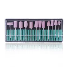 12 шт./компл. кварцевый гвоздь электрическая машинка для маникюра биты для ногтей Полировка головки резаки Набор Розовый Педикюр фреза пилки для ногтей