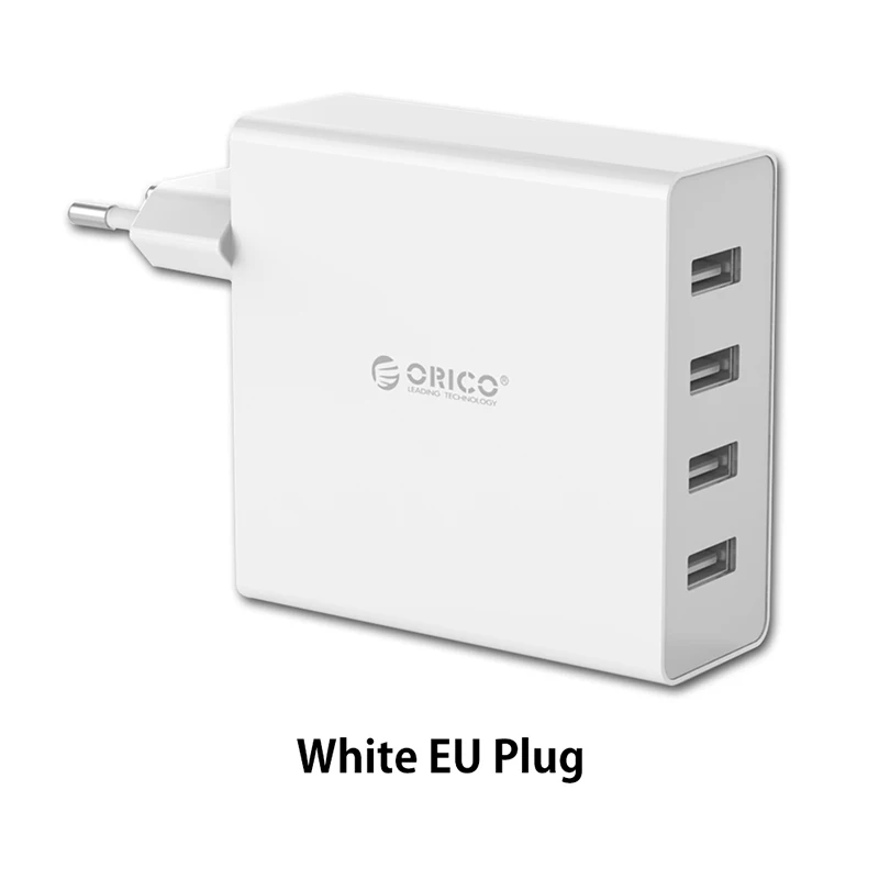 ORICO 4 порта настенное USB зарядное устройство для телефона Быстрая зарядка 5V2. 4A* 4 6A30W дорожное зарядное устройство для планшета для iphone samsung Xiaomi - Тип штекера: White EU Plug