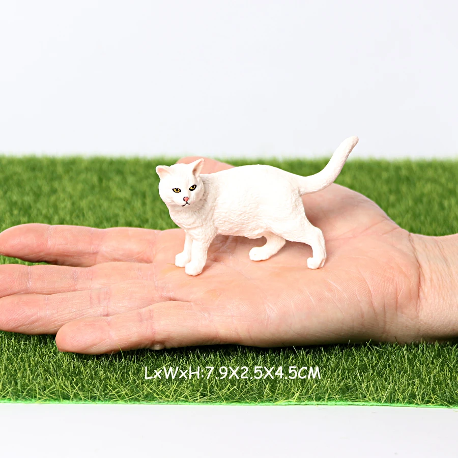 Hand-Painted Cat Figurines: Small Animal Statues for Indoor Decor and Children's Play