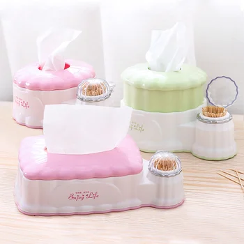 

Plastic Tissue Box Desktop Paper Towel Storage Box Toothpick Box Cotton Swab Box Container Home Multifunctional Organizer holde