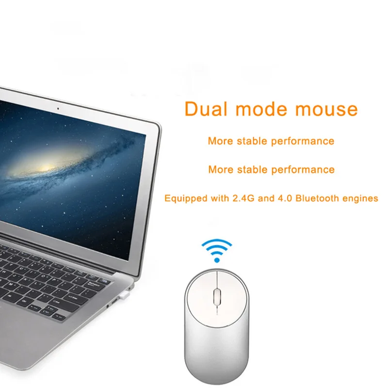 Portable Wireless Mouse ABS 2.4GHz WiFi Bluetooth 4.0 Mice for Office Laptop Desktop ING-SHIPPING