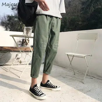 

Jeans Men Cargo Slouchy Jean Harem Straight Spring Teenagers Streetwear Leisure Boy Distressed Retro Slim Stylish Chic Loose Hot