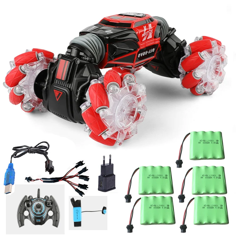 4WD RC трюк автомобиль часы жестовой Датчик управления деформируемый электрический RC Дрифт автомобиль трансформатор игрушки Детские подарки с светодиодный светильник