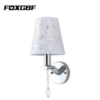 

FOXGBF E14 AC220V wall lamp silver pattern pattern light source can replace hotel bedroom bedside lamp living room modern home