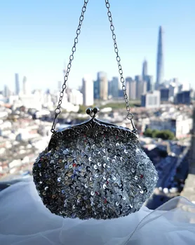 

Bags For Women 2020 Sequins Shell Shoulder Bag Chain Crossbody Bag Shiny Evening Clutch Bag Luxury Handbags Women Bags Designer