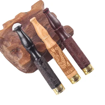 

New 1pcs Smoked Cigarette Holder Filter Solid Wood Carving Creative Gourd Mouth Pull Rod For 8mm & 5.2mm Cigarettes