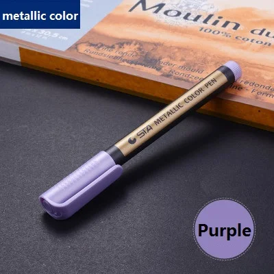 Purple10pcs 10 цветов Набор Водонепроницаемый маркер с перманентной краской автомобильные шины CD камень стекло дерево Graffti краска ing Mark ручка офисные школьные канцелярские принадлежности - Цвет: Purple10pcs