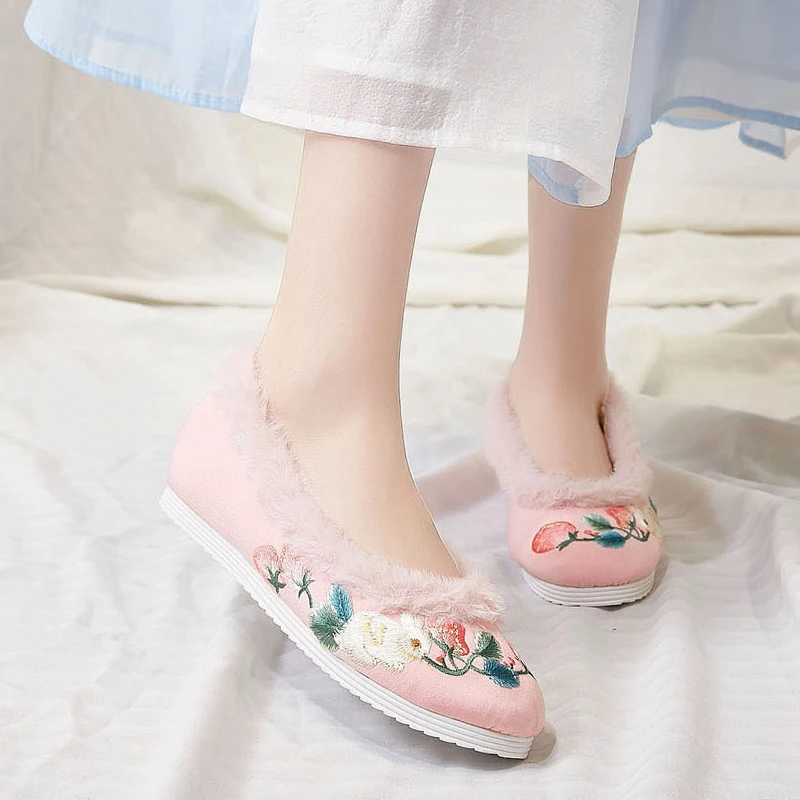 Туфли на плоской подошве с вышивкой в китайском стиле; Туфли сказочной принцессы в винтажном стиле; милые туфли Лолиты; Asakuchi Kawaii; вечерние туфли для девочек
