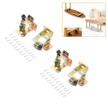 

DRELD 4Pcs Furniture Hinge Locking Folding Table Chair Leg Brackets Cabinet Hinges Self Lock Foldable Hinges Furniture Hardware