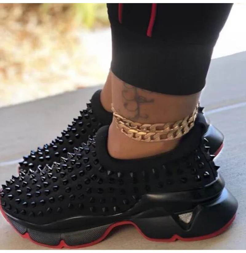 Sneakers Women Vulcanized Woman Rivet Shoes Female Platform Wedges Women's Leopard Casual Ladies Women's Sneakers Tennis Female