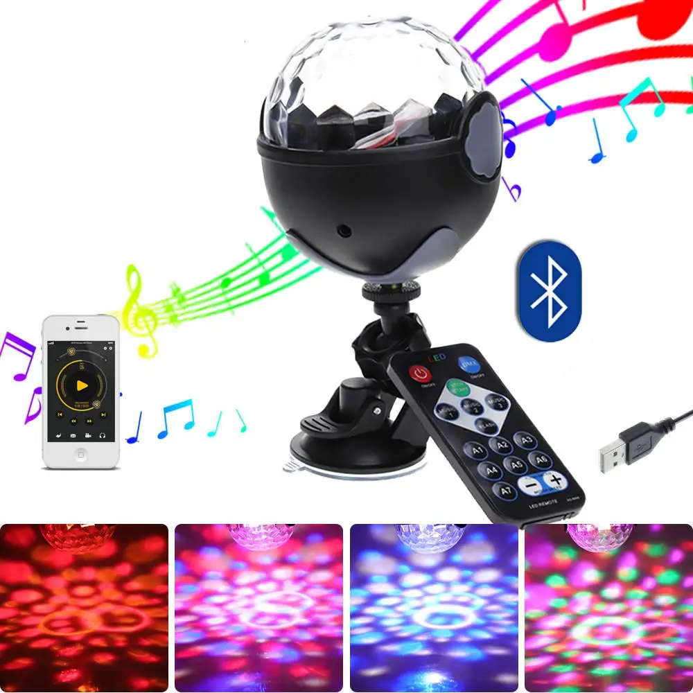 Bluetooth автомобиль DJ диско огни USB мини карманный хрустальный магический шар