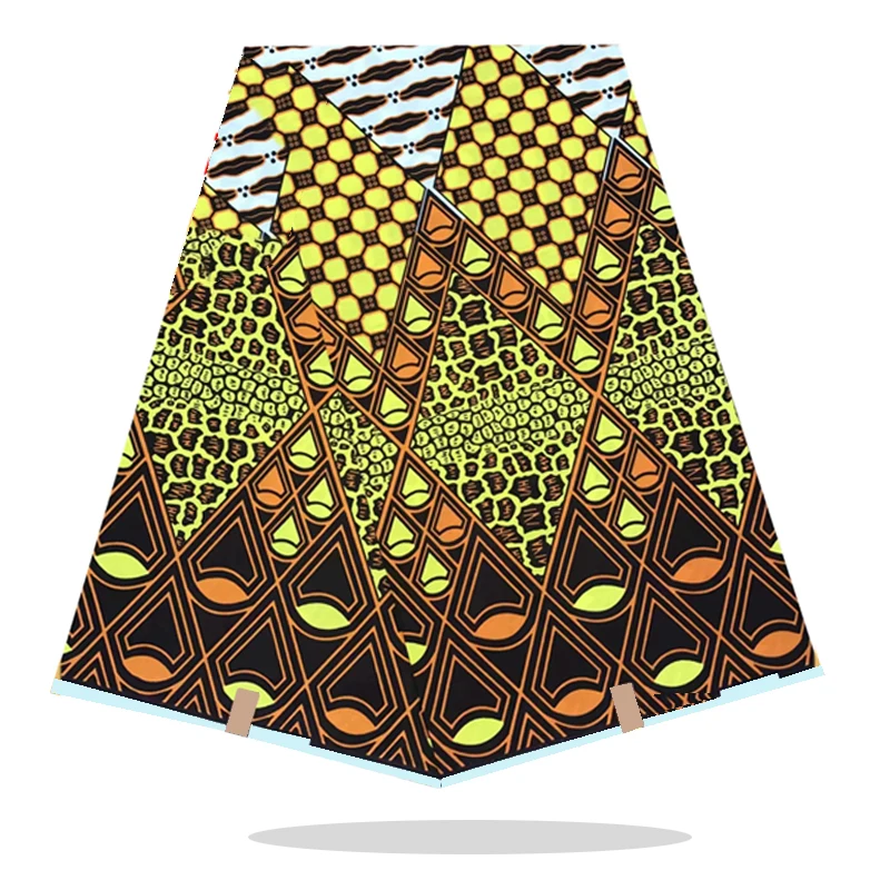 

6 Yards 100%Breathable Veritable High Quality African Wax Dye Prints Fabric Cotton Real Sewing Material For Sewing RV12-61