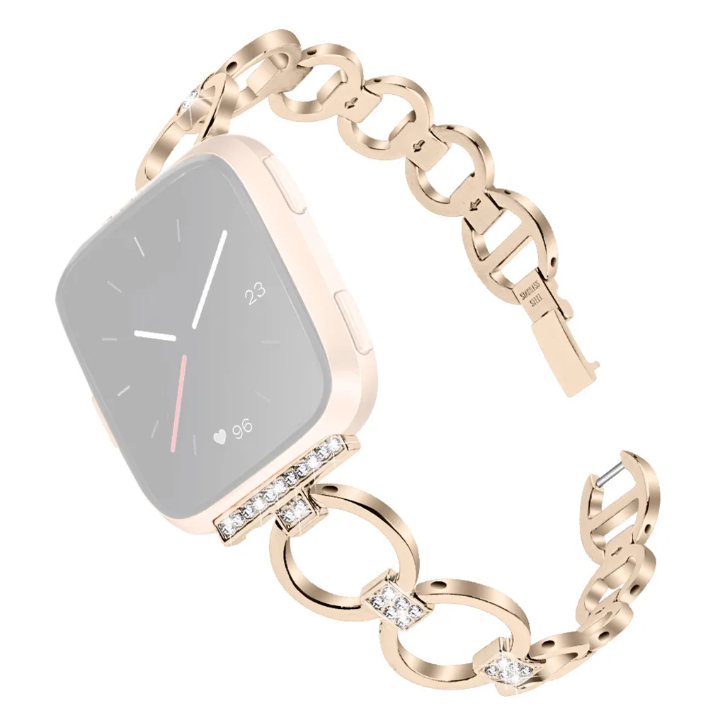 Браслет замена девушки часы ремешок-Браслет для Fitbit Versa Lite Мода цепи браслет подарок для женщин серебро