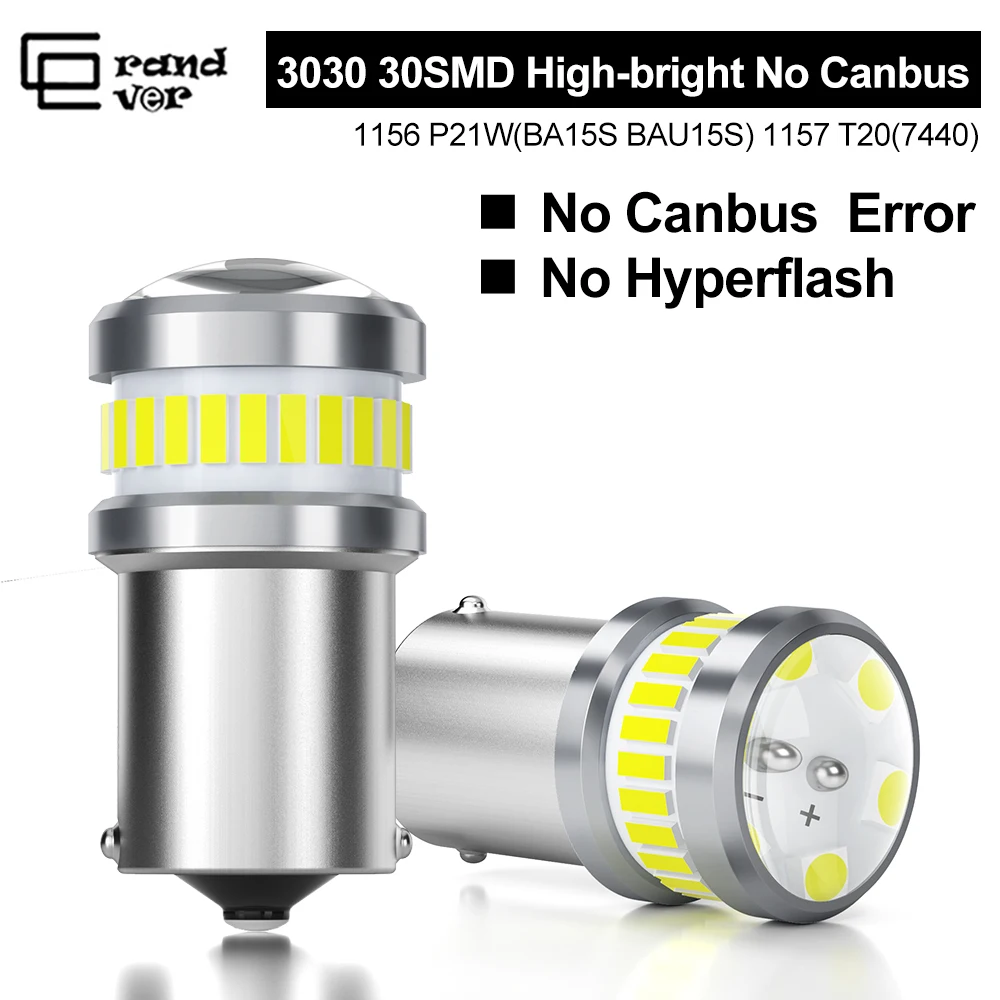 1 шт. 1156 P21W светодиодный BA15S PY21W BAU15S Canbus 4014 3030 T20 7440 W21W 7443 WY21W 1157 BAY15D лампа для