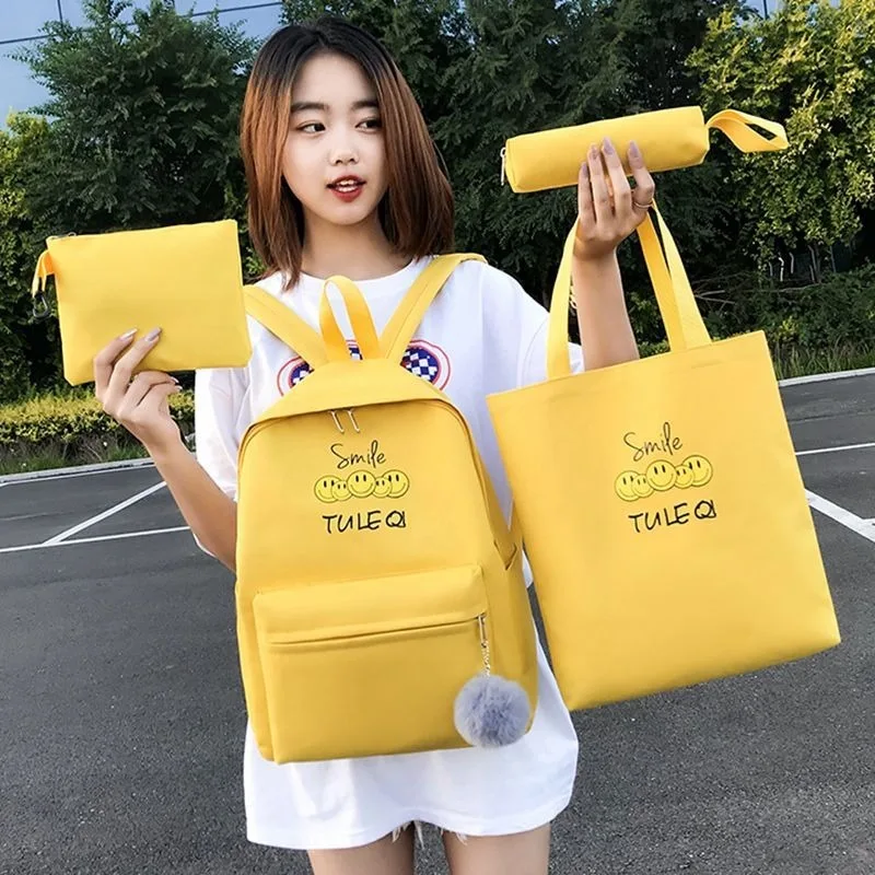 

2019 Backpack Women Backpack Fashion Women Shoulder Bag solid color School Bag For Teenage Girl Children Backpacks Travel Bag