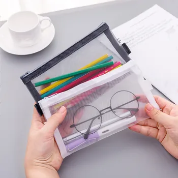

Summer Simple Transparent Pencil Case With Zipper Pencil Bag Stationery School Supplies