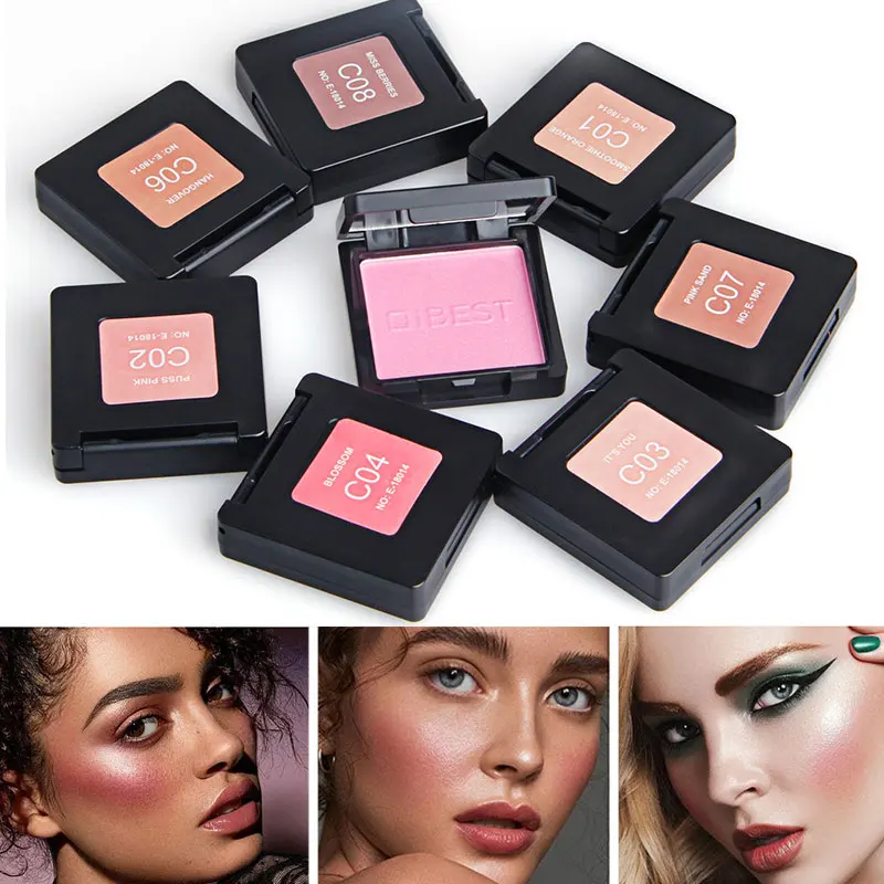 

Qibest 8 Colors Pink Blush Palette Waterproof Natural Long Lasting Matte Blusher Powder Cake Easy To Wear Makeup Healthy Face