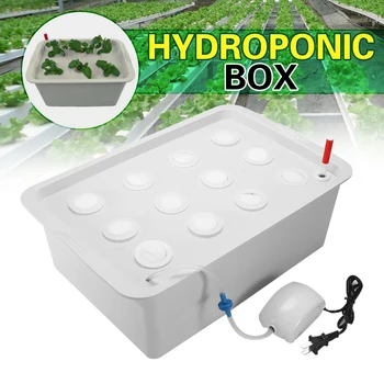 

1 Set 12 Holes Plant Site Hydroponic Kit Garden Pots Planters Seedling Pots Indoor Cultivation Box Grow Kit Pots Bubble Nursery