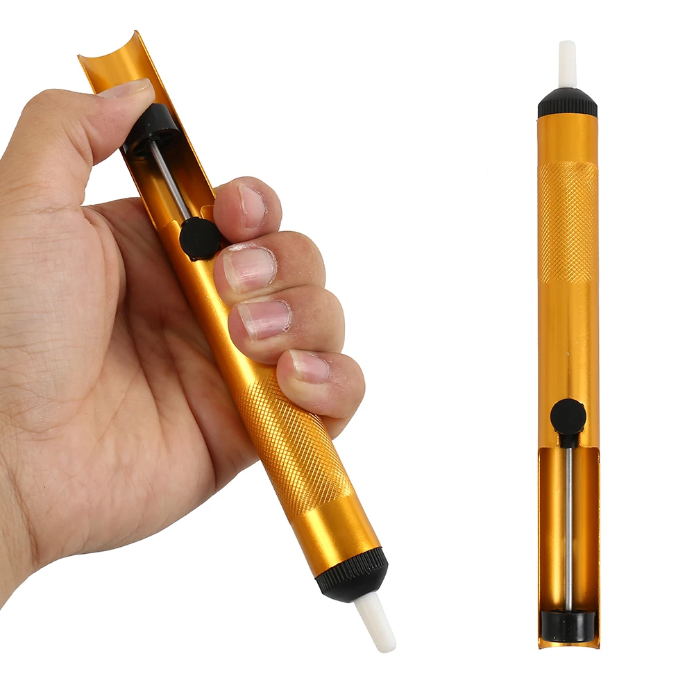 

1Pcs Semi Aluminium Metal Desoldering Pump Tool Blue Durable Removal Device Vacuum Soldering Iron Desolder Hand Welding Tools