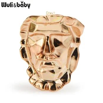 

Wuli&baby Art Face Brooches For Women Men Alloy 2-color Famouse Artical Figure Offic Party Brooch Pins Gifts