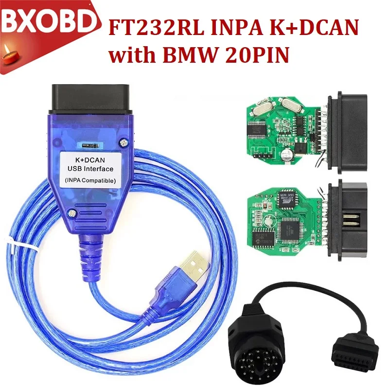 Диагностический кабель INPA K + DCAN FT232RL с переключателем для BMW считыватель кодов CAN |