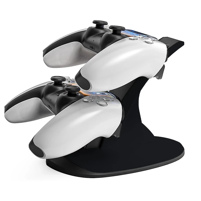 Nuovo Per Ps5 Tipo Di Aereo Gamepad Caricatore A Due Posti Per Ps5 Caricatore A Due Posti Con Maniglia Compatibile Con Bluetooth Caricatore Bianco