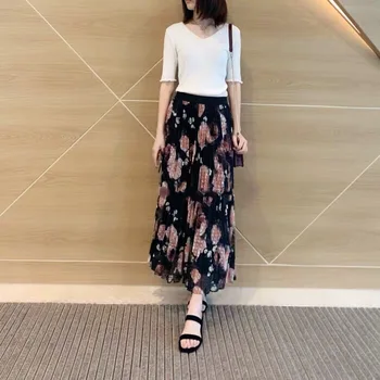 

Women Skirt 2020 Spring and Summer New Midi Skirts Three-dimensional Pleated Women Skirt