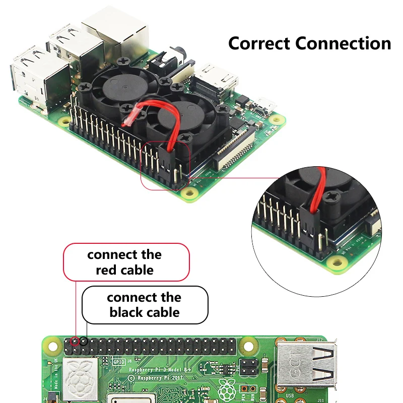 Raspberry Pi двойной вентилятор с радиатором Окончательный двойной вентилятор охлаждения кулер для Raspberry Pi 3 Model B+ Plus или 3B