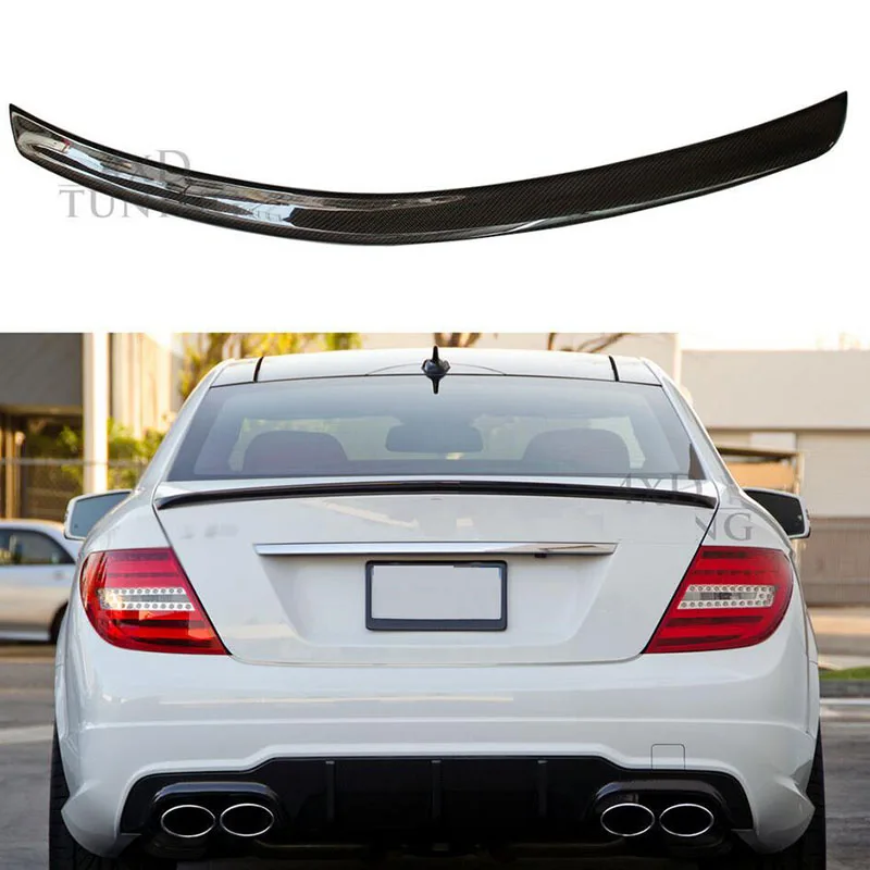 Для Mercedes W204 C180 C200 C250 C300 C350 2007-2013 Высококачественный спойлер из углеродного волокна седан