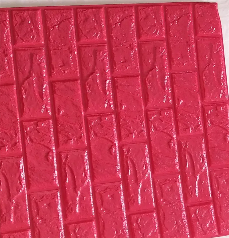 60X60 см 5 шт. 3D наклейки в виде кирпичной стены обои Декор пены водонепроницаемые обои настенные для детей гостиная фон сделай сам - Цвет: rose red