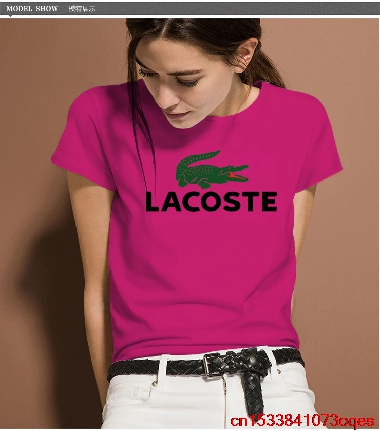 Lacoste- New Original Brand T Shirt Women Tops Summer Short Sleeve Fashion T-shirt 100% Cotton Tshirt 2LA20