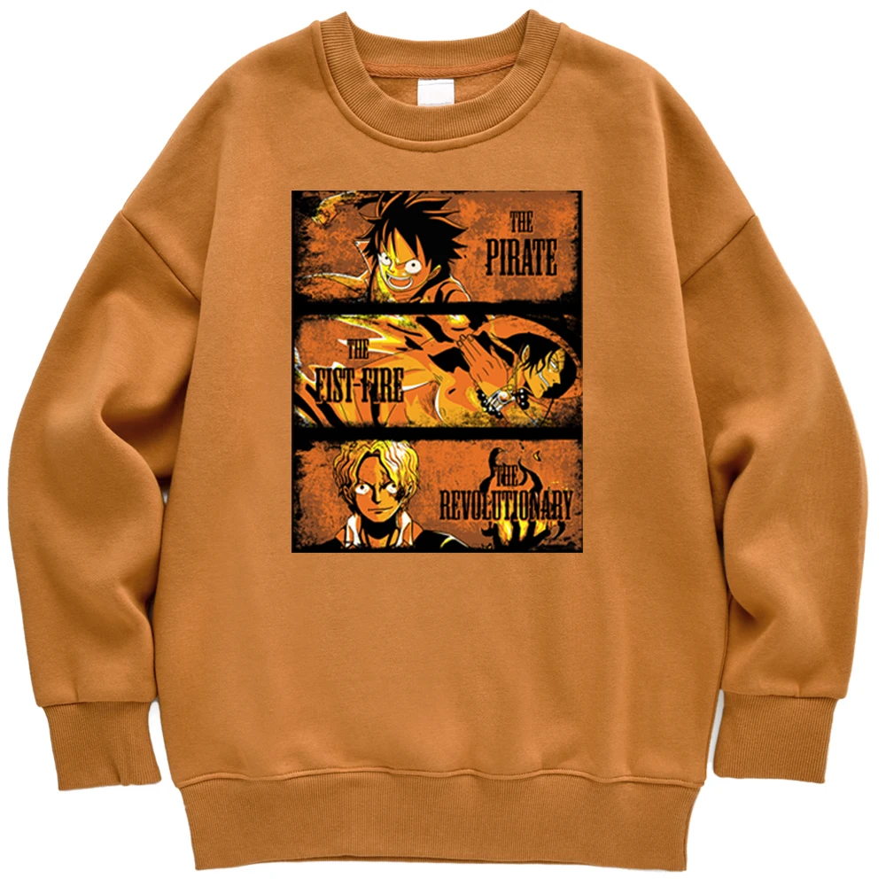 

One Piece Luffy Printing Mens Hoodies Sweatshirts Harajuku Pirate King Sweatshirts Autumn Warm Pullover Fleece Street Tracksuits