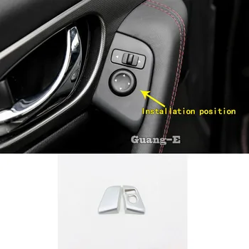 

Car Detector Stick ABS Chrome Rearview Side Glass Mirror Switch Button Trim Frame Lamp 1pcs For Nissan Qashqai 2019 2020
