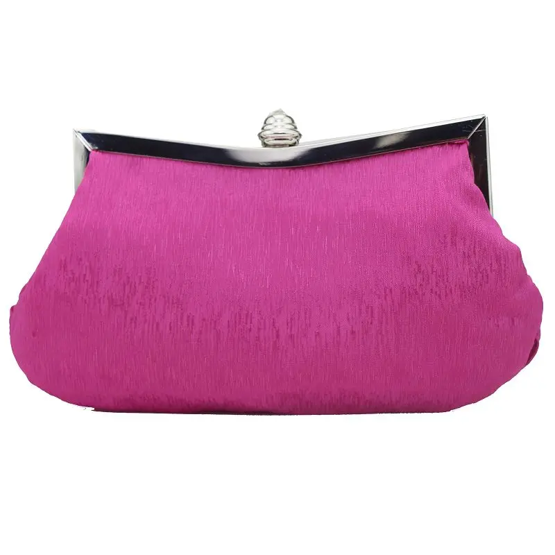 Luxy Moon Rose Rouge Strass Tressé Pochette Souple Vue Arrière