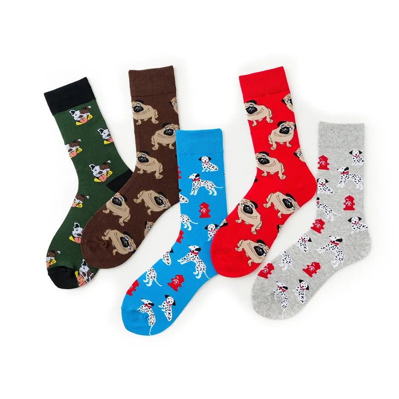 Осень Зима Модные женские хлопковые носки с животными далматинцы собака Хаунд корейский Харадзюку милые Веселые уличные носки унисекс Meias