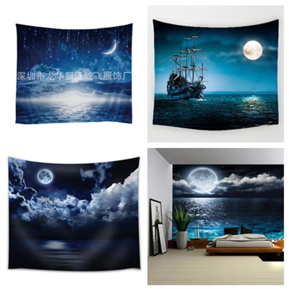Wall Hanging Tapestry Mandala Pattern Blanket Fashion Rectangle Tapestries Wall Hanging Decors Lion Moon Pattern Blanket