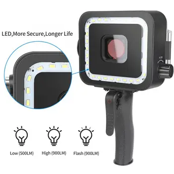 

35M Waterproof Case LED Diving Fill Light with Red Filter for GoPro Hero 5 6 7 Black Hot