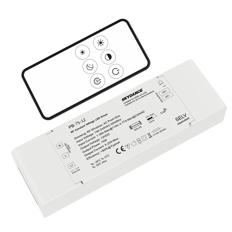 gloss Dormitory march LED Driver Dimmable 12V 24V 75W Wireless RF Remote Controller AC Push Dim  Constant Voltage Single Strip Dimming Power Driver - AliExpress