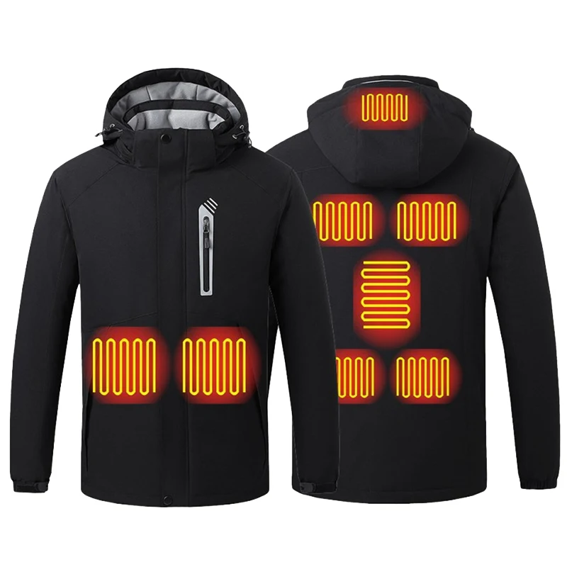 

2021 Men 8 Zone Heating Jacket Winter Waterproof Windbreaker Outdoor Coat USB Heating Hooded Jackets Electric Heated Clothes New