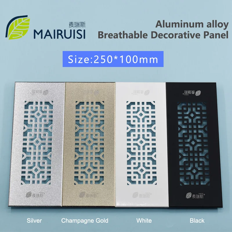 

250x100mm Aluminium Air Vent Grille Built-in Appliances Ventilation Cover Perforated Sheet Web Plate Air Conditioner Decor Cover